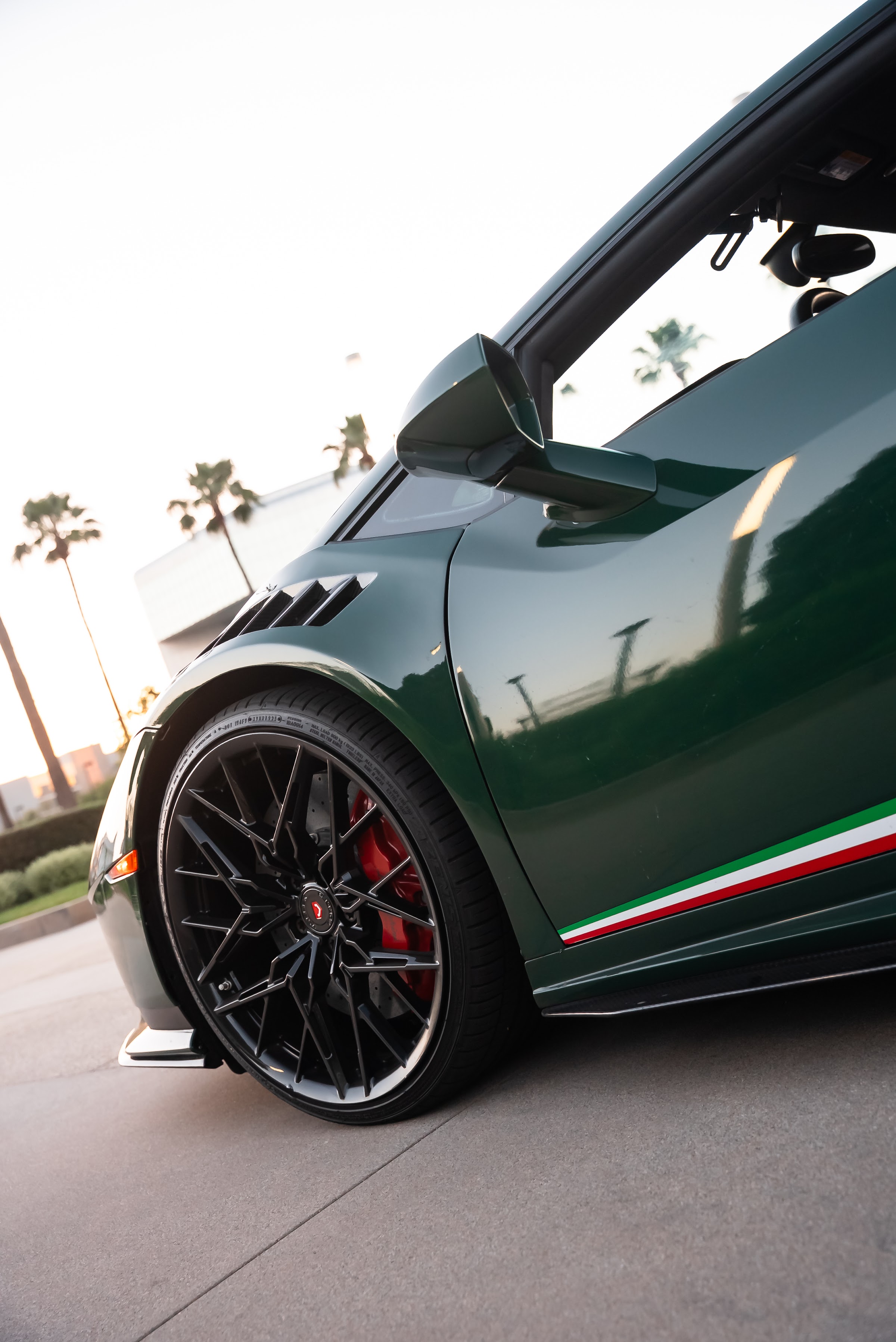 Lamborghini Huracan green rental Orange County exotic car rental First Class Exotics