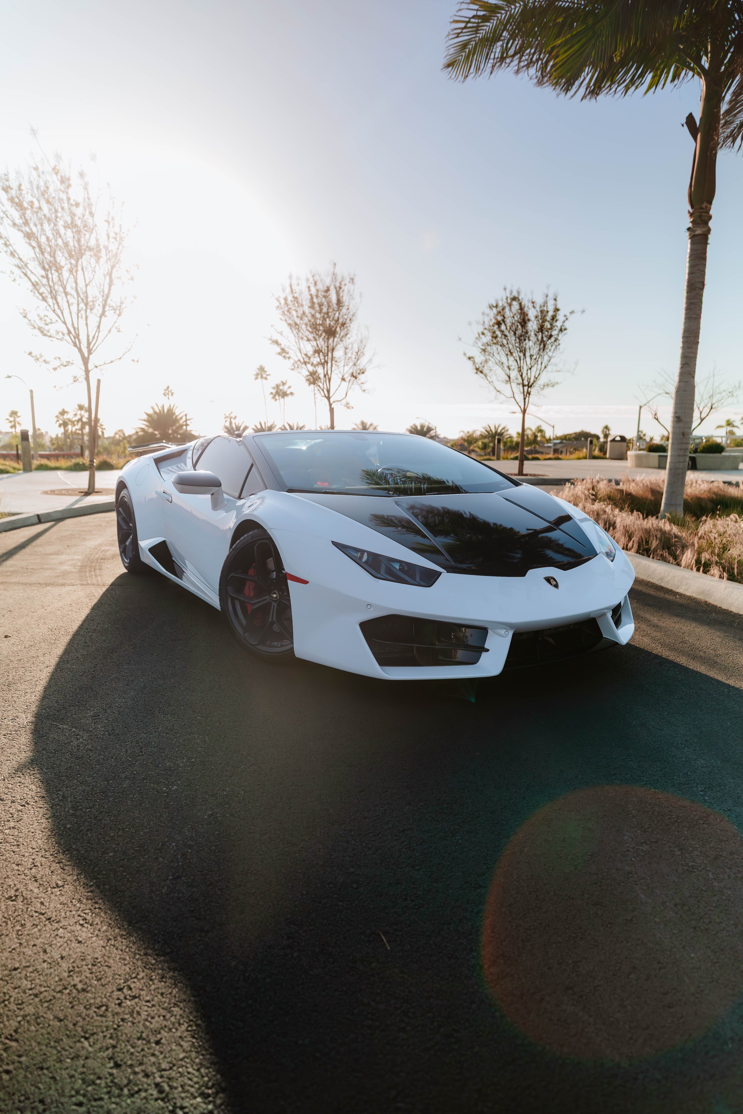 Lamborghini Huracan white rental Orange County exotic car rental First Class Exotics