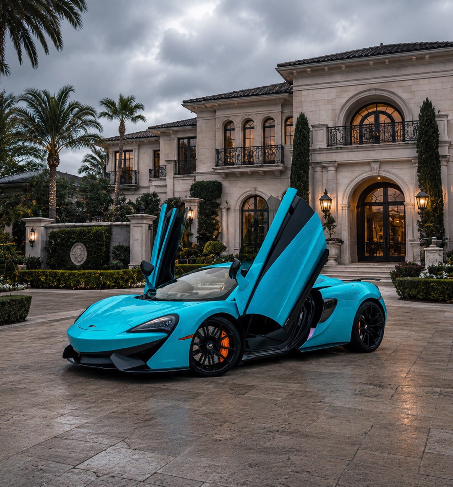 Miami Blue 2019 McLaren 570S rental Orange County First Class Exotics