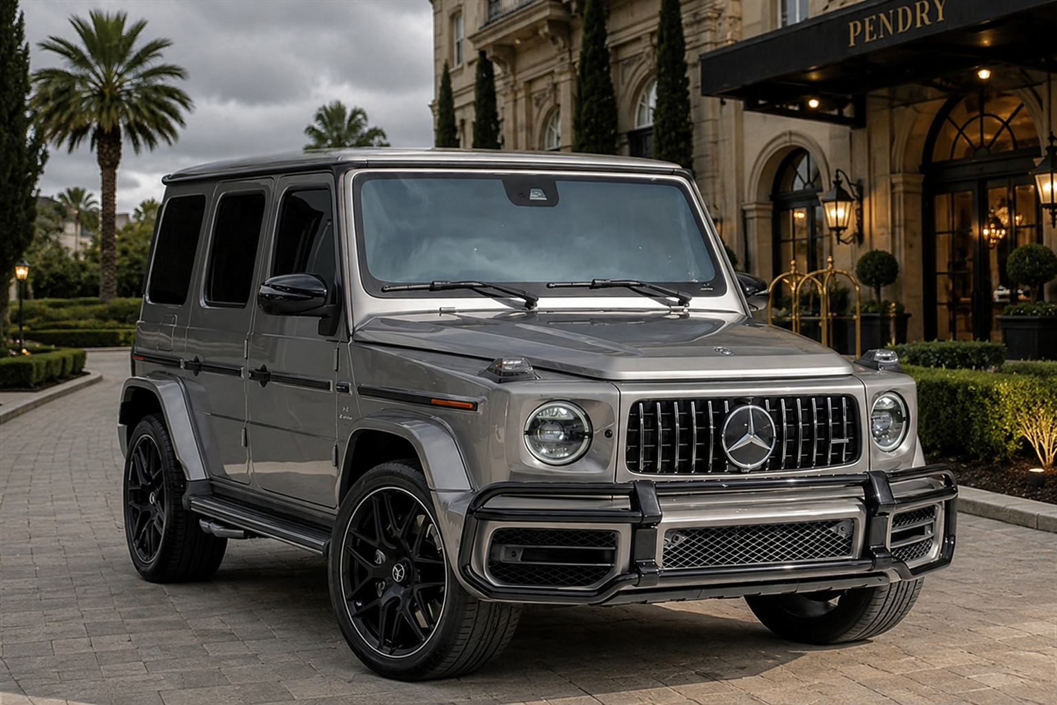 Silver Mercedes-AMG G63 rental Orange County First Class Exotics